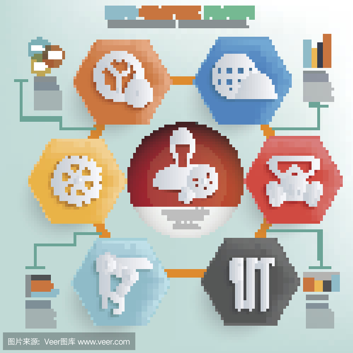 工程師和工業信息平面設計,矢量